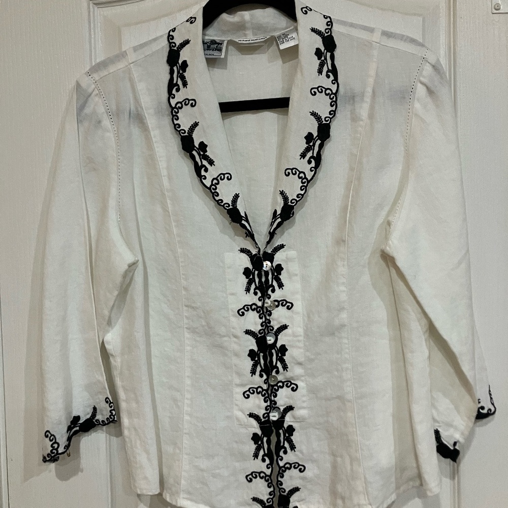 Richard Malcolm linen blackwork top XL